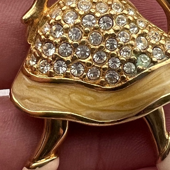 Swarovski Moveable Crystal enamel Ballerina Brooch Pin Vintage - Picture 6 of 8